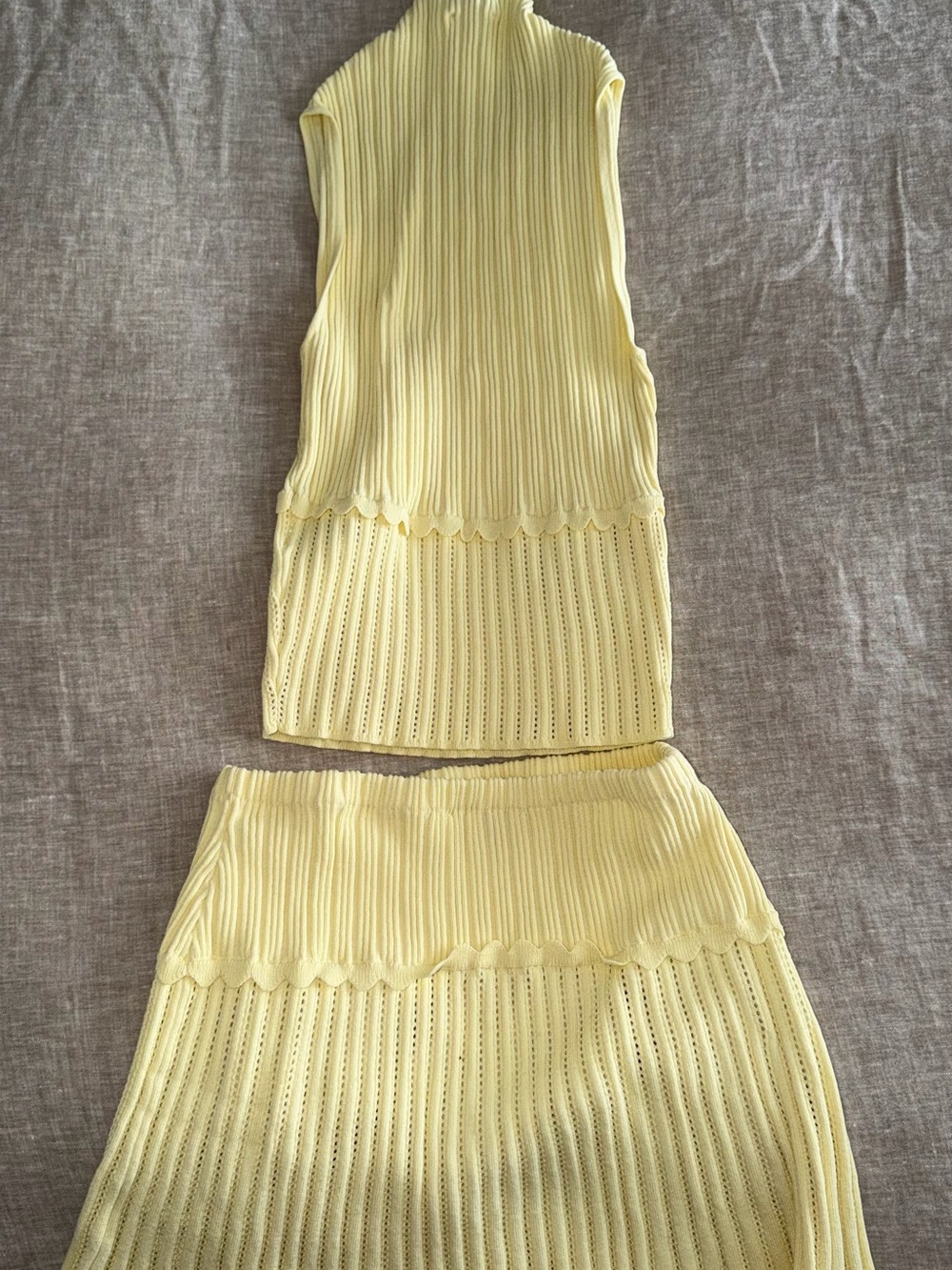 Meshki Butter Yellow Ribbed Knit Two-Piece Set - Picture 6 of 6